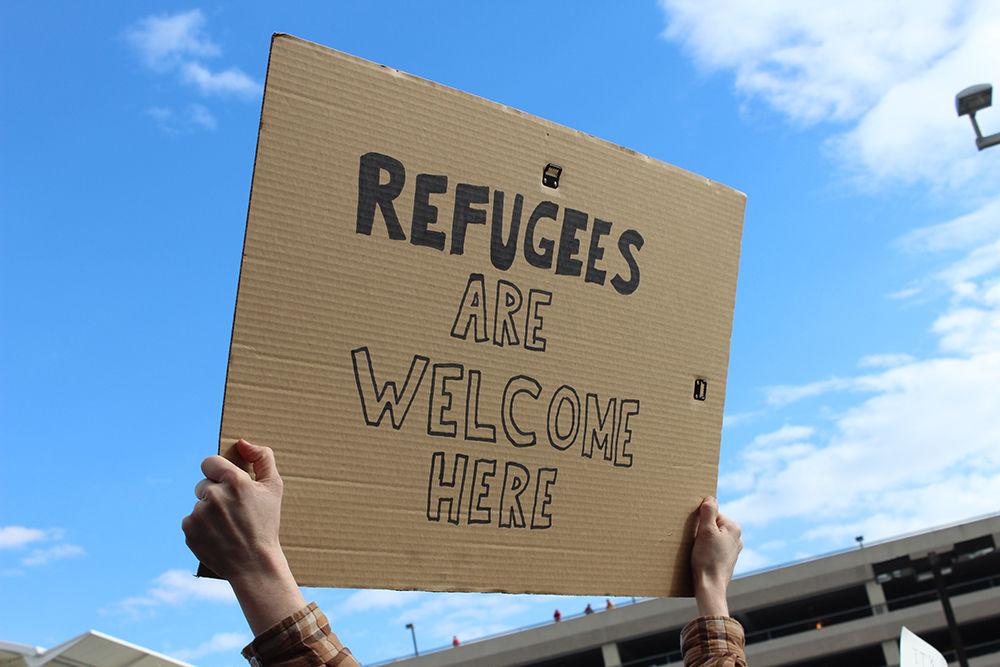 North Carolinians came to Raleigh-Durham International Airport on Jan 29, 2017 to show that "Refugees are Welcome" in North Carolina after President Donald Trump signed an executive order that banned immigration into the United States if they were from select countries.