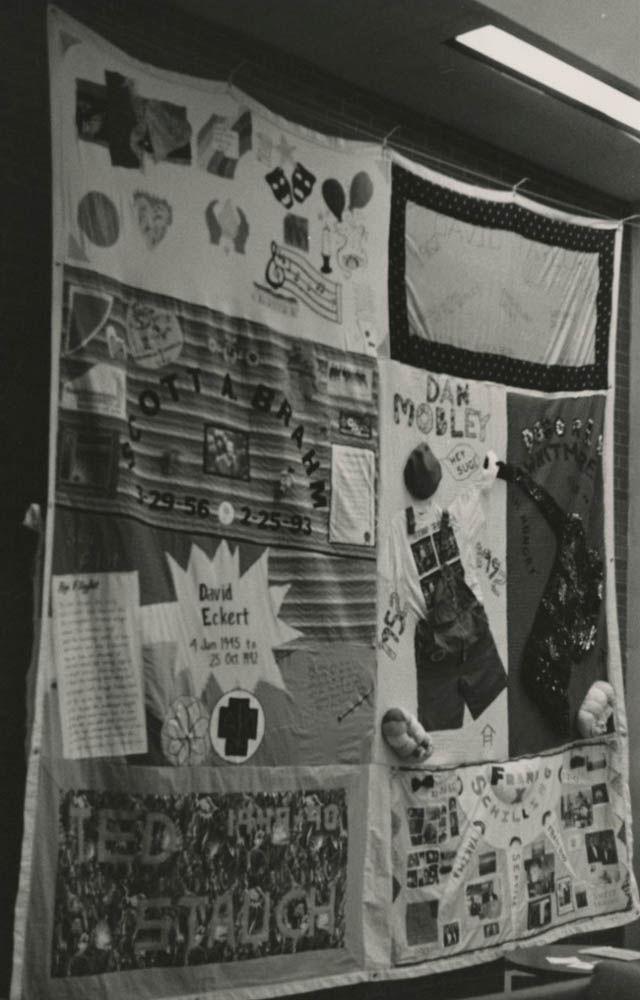 In honor of World AIDS Day, a handmade quilt was on display to spread awareness.