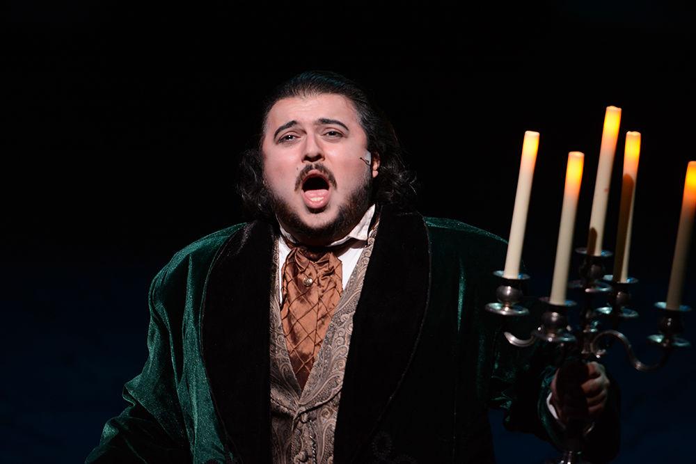 Areon Mobasher, playing the role of Archibald Craven at the dress rehearsal perfrmance of the musical "The Secret Garden" in Stewart Theater on Tues. Feb. 14th, 2017. Archibald Craven is the reclusive uncle of of Mary Lennox, an 11 year-old who was orphaned in India. The production will run from Feb. 15th until Feb. 19th, 2017 in Stewart Theater in on the second floor of Talley Student Union.