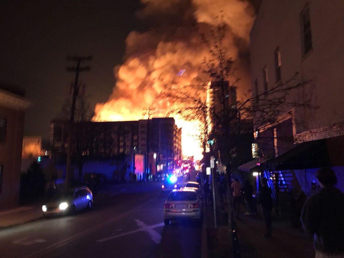 A fire broke out in downtown Raleigh around 10 p.m.&#160;