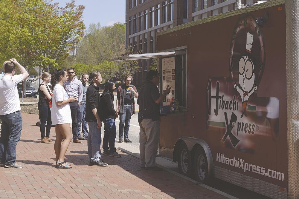 The food truck, Hibachi Xpress, serves people on Centennial Campus as an alternative food source. Food trucks are parked on Centennial Campus Monday&#8211;Friday from 11:30 a.m. to 1:30 p.m. Each day there are different food trucks such as Hibachi Xpress, Only Burger, Chick-N-Que and many more.