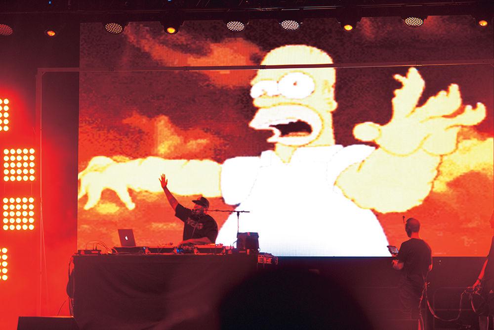 DJ Premier performs at Motorco Park on Saturday, May 20 during Moogfest in Durham, NC. The festival featured more than 50 artists and several lectures and installations across downtown Durham venues.