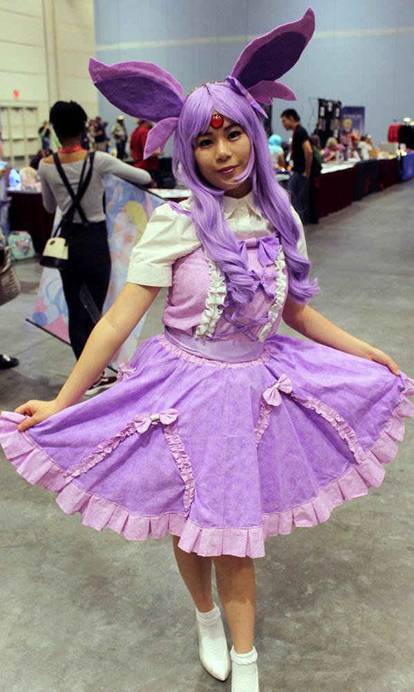 Emma Goering displays her homemade "Cosplay" of the Pok&#233;mon Espeon at Animazement on Satuday, May 27. Many of the event's attendees create elaborate costumes to wear and display of popular Japanese characters. Animazement is an annual three-day anime convention that ran from May 25-28 at the Raleigh Convention Center.