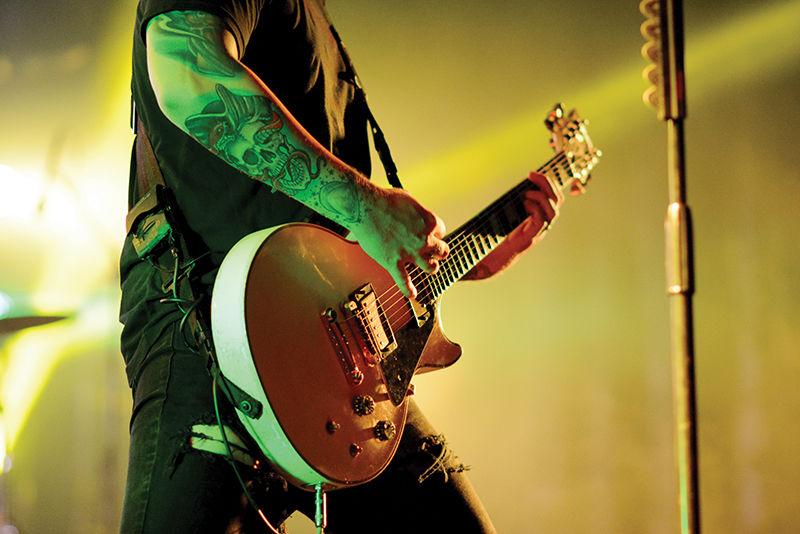 Hunter Thomsen, the rhythm guitarist of We the Kings, performs for a crowd during the band's headline concert for Packapalooza on Aug. 20. The performance capped off the all-day block party on Hillsborough Street which is the final event of Wolfpack Welcome Week. The annual festival drew roughly 60,000 people in 2016.