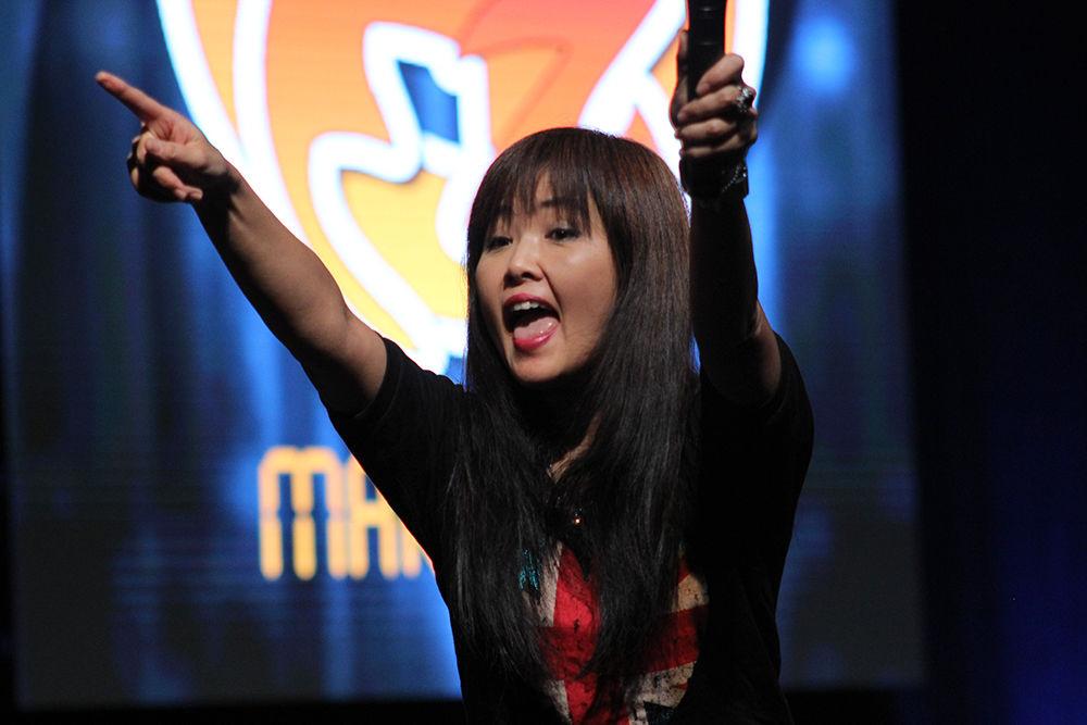 Japanese singer, songwriter and actress Mari Iijima performs on Animazement's main stage on Friday, May 26. Mari is best known for her leading role in the 80's cult anime hit "Macross." Animazement is an annual three-day anime convention that ran from May 25-28 at the Raleigh Convention Center.