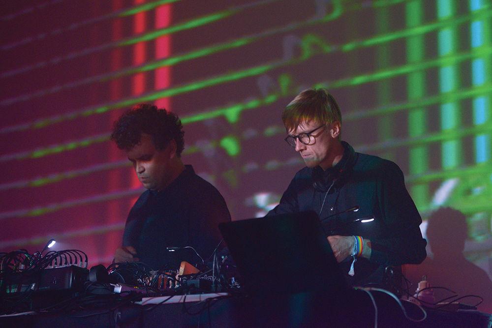 Simian Mobile Disco performs at the Armory on Friday, May 19 during Moogfest. The four-day festival featured performances as well as workshops and conversations across several downtown Durham venues from May 18-21.