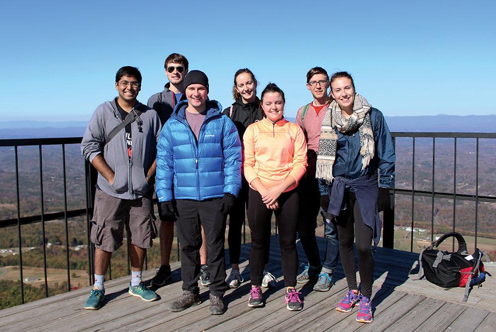 The Adventure Club poses for a group picture on one of the many trips they take around North Carolina.
