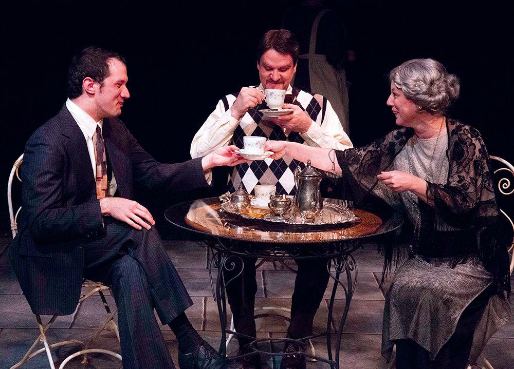 Jackson Cooper, Gus Allen and Rachel Klem play F. Scott Fitzgerald, Chandler, and Edith Wharton in &#8220;Tea With Edie and Fitz.&#8221; The play imagines what could have happened between the two famous authors who met for tea and never spoke again.
