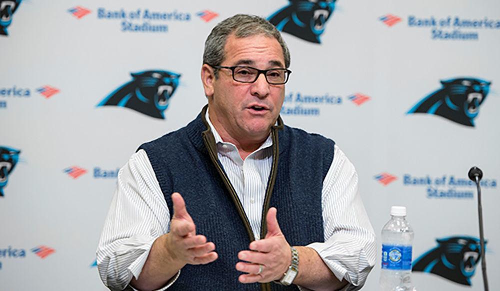 Former Carolina Panthers general manager David Gettleman speaks with the media in Charlotte. Gettleman, who had served as the Panthers GM since 2013, was fired July 17, 2017 in a surprising and controversial move.&#160;