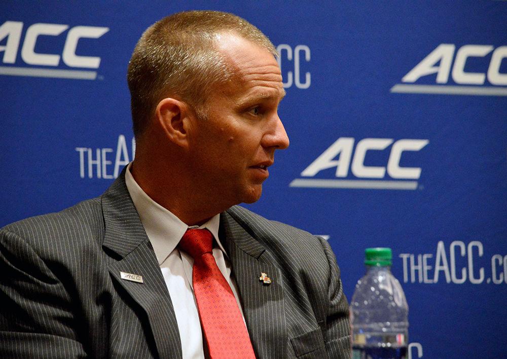 Head Coach Dave Doeren answers questions during a breakout interview session at the ACC Kickoff. The 2017 ACC Kickoff took place at the Westin Hotel in Charlotte. Teams in the Atlantic Division held press conferences on Thursday, July 13 while teams in the Coastal Division held press conferences on Friday, July 14.