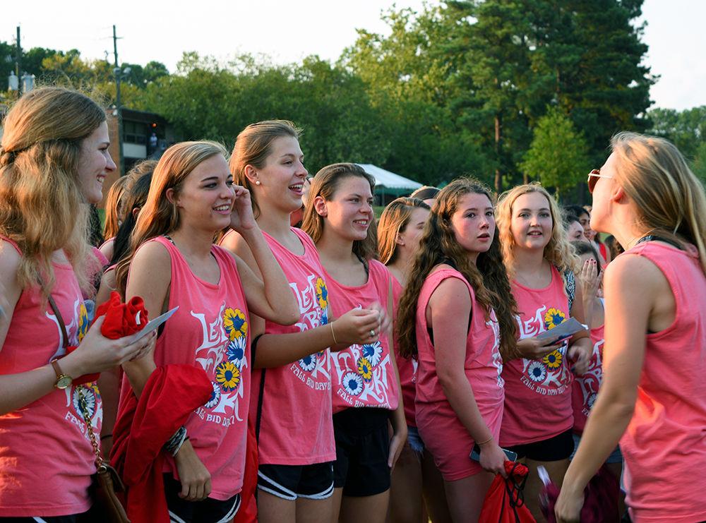 New members of Kappa Kappa Gamma meet each other and their new older sisters. These ladies will now be part of NC State Fraternity and Sorority Life and have the opportunity to participate in many different philanthropic initiatives. Kappa Kappa Gamma is the newest sorority on campus colonizing only in fall 2016.
