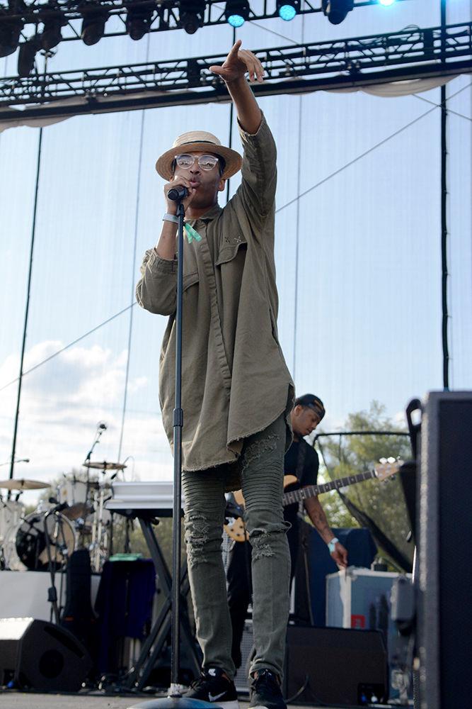 Sir the Baptist, the stage name of William James Stokes, raps at Red Hat Amphitheater on Saturday, September 9, 2017. The hip hop and R&amp;B artist from Chicago is known as a "chaplain of the modern rap culture" and his lyrics heavily feature religious and political themes. Baptist was one of over 120 artists who performed at Hopscotch 2017, a four day music and design festival held in downtown Raleigh.