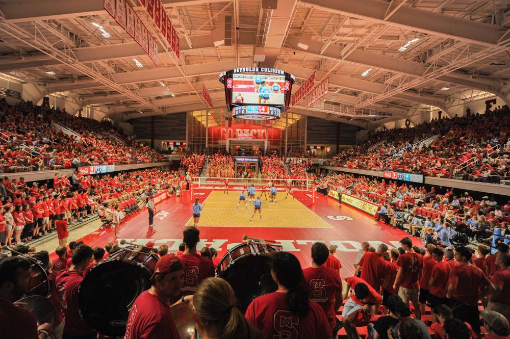 Hundreds gathered around in Reynolds Coliseum to witness the NC State Women&#8217;s Volleyball Team host #11 UNC. The NC State Women&#8217;s Volleyball Team defeated #11 UNC 3 -2.