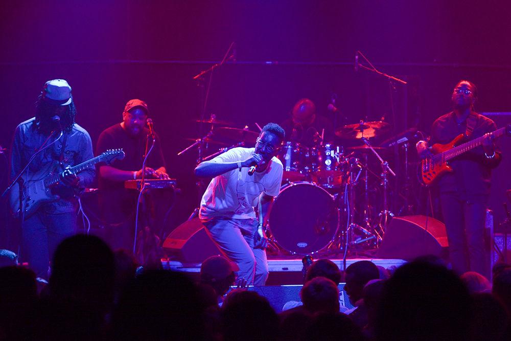 Rapper Oddisse preforms on stage with his band Good Company at the Lincoln Theater on Sep. 7. The concert was a part of the Hopscotch music festival that took place on Sep. 7-10 in downtown Raleigh.
