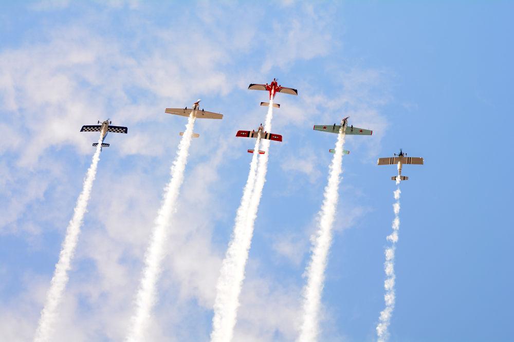 The Bandit Flight Team, led by Cary resident Jim Kilpatrick, flew over Carter-Finley Stadium on Saturday, Sept 9, as part of the pregame festivities. The game kicked off at 6pm and NC State challenged Marshall's Thundering Herd.