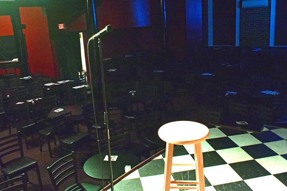 The stage at Goodnights Comedy Club is lit up on Wednesday. Goodnights Comedy Club is located on 861 W. Morgan St. The venue provides a place for local and touring stand-up comics to showcase their talent.