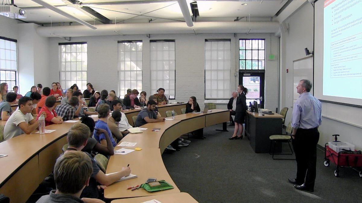The University Scholars and Honors Programs held a town hall to discuss a possible merger Thursday in Park Shops.