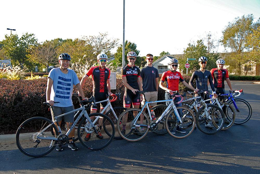 The NC State Cycling Club poses for a group photo on Sunday. The Cycling Club competes in various races throughout the year including mountain biking, cyclecross and road racing.