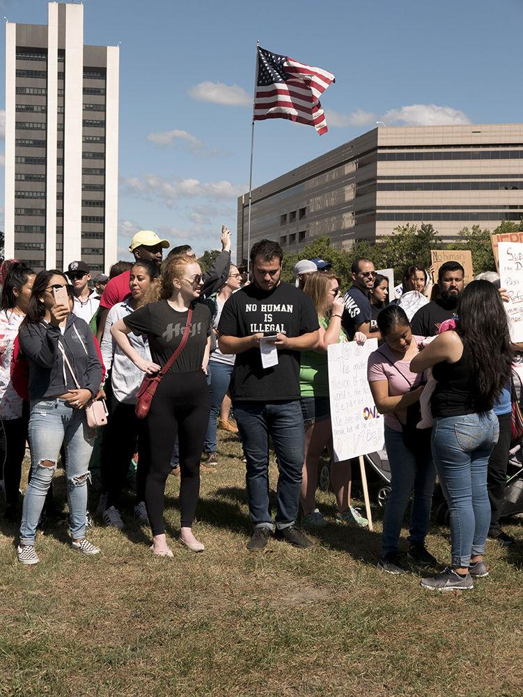 DACA supporters marching in Downtown Raleigh, NC on Sunday. The DACA March was organized by two second year NC State students Jasmine Wang studying Computer Science and Sindhoor Ambati studying English and biomedical engineering.