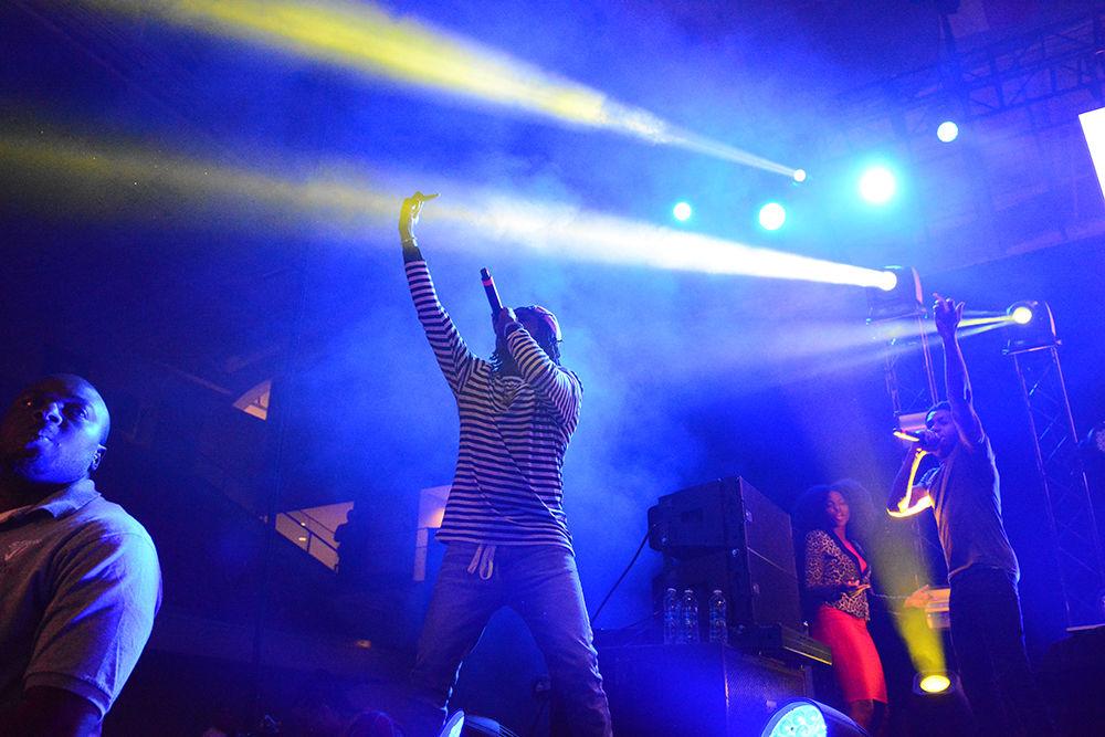 Artist, K Camp, brought the audience to their feet during his opening act for 2 Chainz at NC State's Homecoming concert. The concert took place on Friday, Oct. 27 in Reynolds Coliseum.