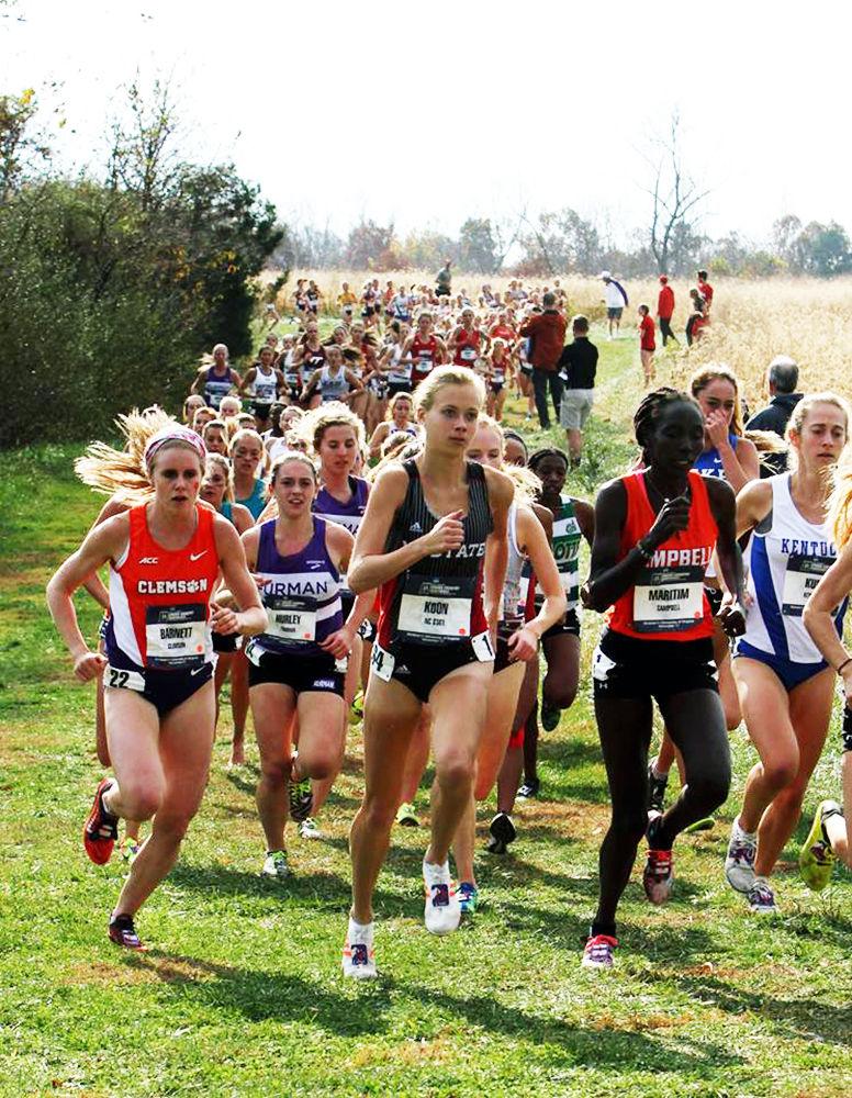Rachel Koon, a redshirt junior, runs in the 2016 NCAA Regional XC Championships in Charlottesville, Virginia.