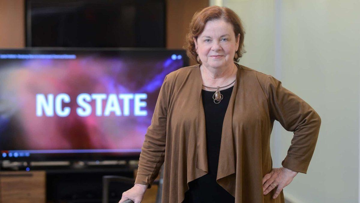 Chris McGahan poses for a photo for NC State's College of Sciences. McGahan was hired as the new dean of the college on Nov. 6. She was previously the department head for the&#160;Department of Molecular Biomedical Sciences in the College of Veterinary Medicine.