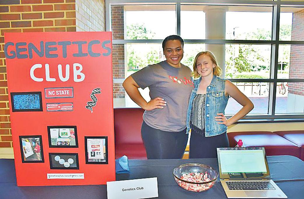 Alease Daniel, a fourth-year studying genetics and biotechnology and the president of the Genetics Club, stands with Genetics Club Secretary Kelly Roche, a fourth-year studying genetics and psychology. The NC State Genetics Club can frequently be found doing service projects, going on lab tours and visiting museums around Raleigh.