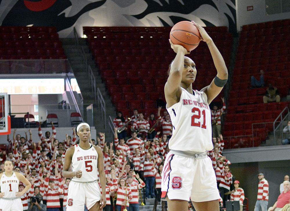 Junior forward DD Rogers makes the winning free throws against Syracuse on Jan. 14 at Reynolds Coliseum. Rogers scored 5 points and 8 rebounds as the Wolfpack won 60-56 to improve to 13-5 overall and 3-3 in conference play.