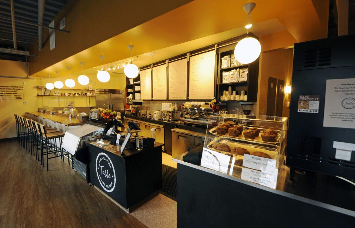 The counter and coffee bar in Raleigh restaurant "A Place at the Table" invites people of all economic backgrounds to a hot meal on Wednesday, Jan. 10. The diner invites customers to "pay it forward" so that someone less fortunate may be able to have a hot meal as well.