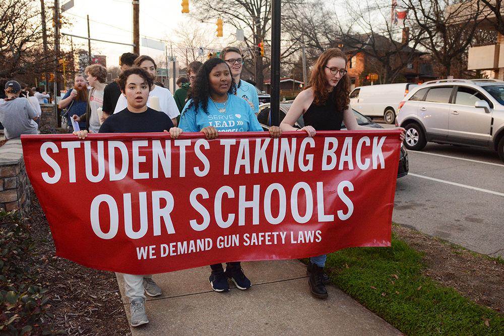 Students from around the Raleigh area, and other neighboring counties come together to protest the current gun legislation in response to the recent Florida school shooting. On Tuesday, parents, students, teachers and local leaders alike marched from the Pullen Baptist Church to the Capitol building. Candles were lit for all the victims of the FL school shooting.