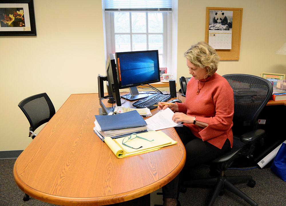 Fellowship Advising Office Director Tiffany L. Kershner reviews an applicant&#8217;s essay who is applying for a study abroad grant. The Fellowship Advising Office offers guidance and connects students with extraordinary opportunities as well as funding for those opportunities such as scholarships for studying abroad, research or career work. Advisers read essays, provide comments, and help students improve their interview skills. The office is located on the second floor of Clark Hall.&#160;