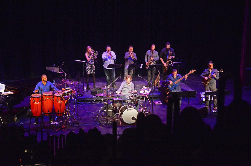 The Birdland All-Stars, a jazz band hailing from New York, play in NC State's Stewart Theatre on Saturday. The Birdland All-Stars played musical compositions of their own along with arrangements by other groups such as Steely Dan.