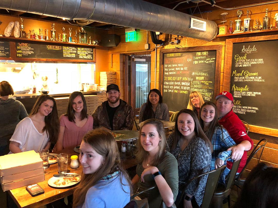 CMA EDU at NC State eats with country music artist Jon Langston at Trophy Brewing Company before his show at City Limits Saloon on Friday.