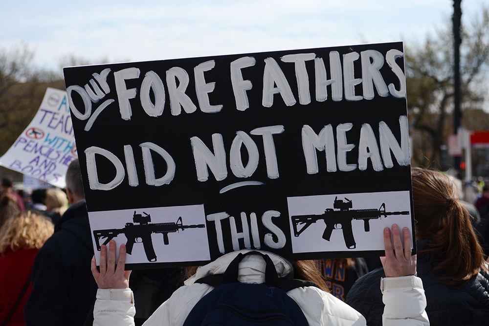 Jolene Walsh, 43, from Alexandria, Virgina attended the March for Our Lives in Washington, D.C. along with students from Episcopal High School, a boarding school where her husband teaches.