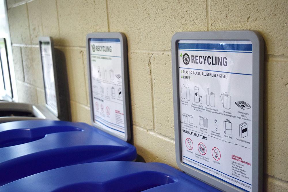 New waste and composts bins can be found in Talley Student Union and Witherspoon Student Center, brought in by the Sustainability Council at NC State. The organization exists to reduce waste and advance sustainability on campus.