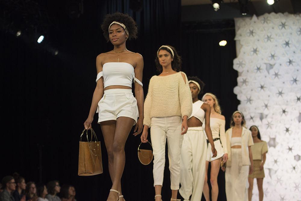 Models for Sophie Wiseman-Floyd's line, "Signal", walk out at the end of the debut during the 17th Art 2 Wear, Friday, April 21.&#160;