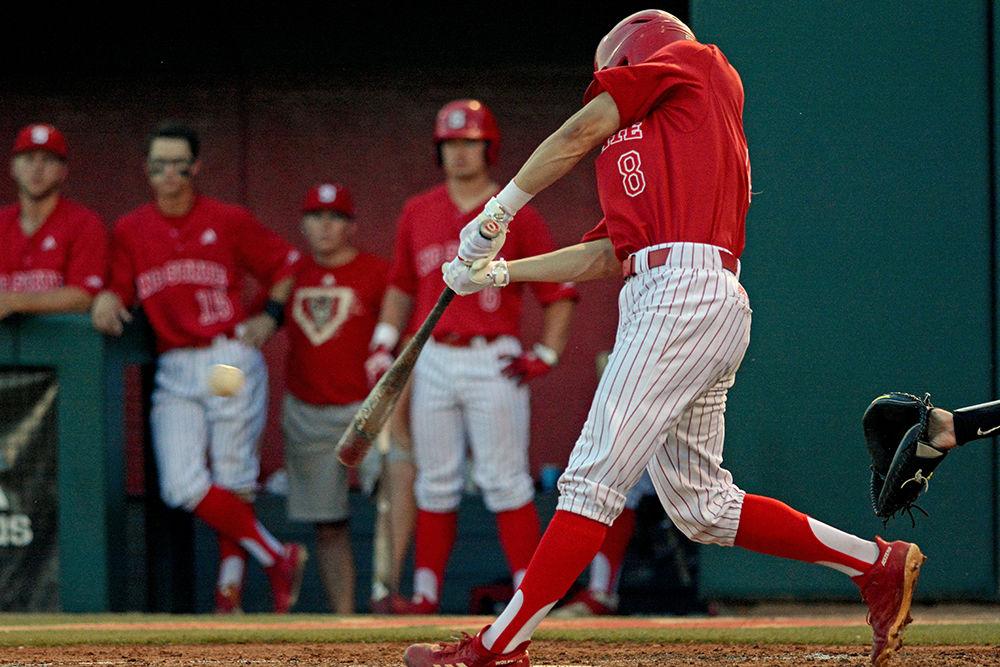 Sophomore infielder Will Wilson swings at a pitch on Friday at Doak Field. Wilson went 2-4 with 4 RBIs as the Wolfpack beat Wake Forest 8-5.