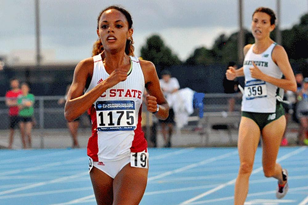 Redshirt senior distance runner Erika Kemp competes in the women&#8217;s 5,000m at the NCAA East Regional in Jacksonville, Florida on&#160;May 28, 2015. Kemp finished sixth, earning her a spot at Nationals.