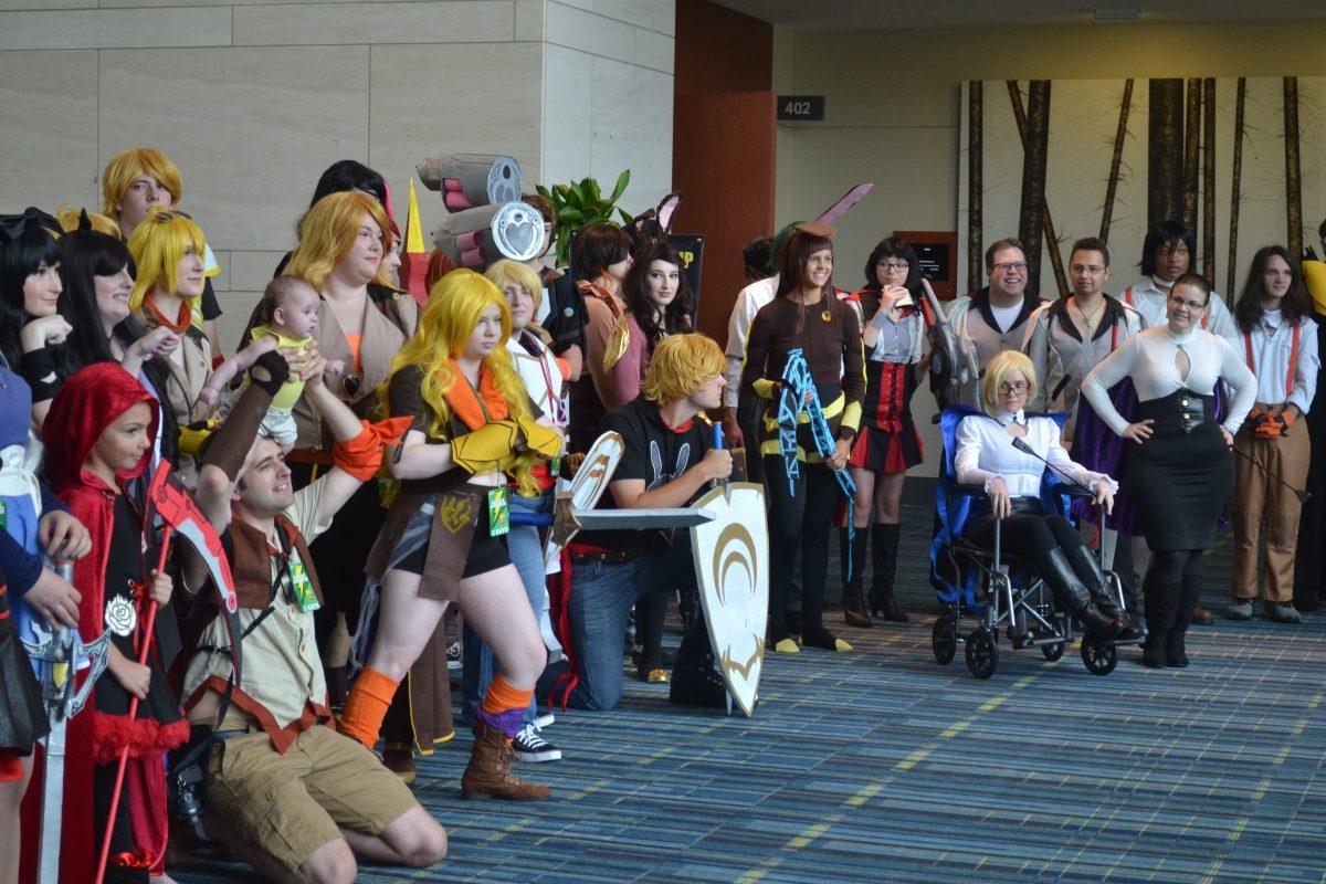 The group photo shoot for Rooster Teeth / RWBY drew cosplayers for all the main characters of the anime-style web series, RWBY, and many&#160;of the side characters at Raleigh Supercon in the Raleigh Convention Center on Saturday, July 28, 2018.