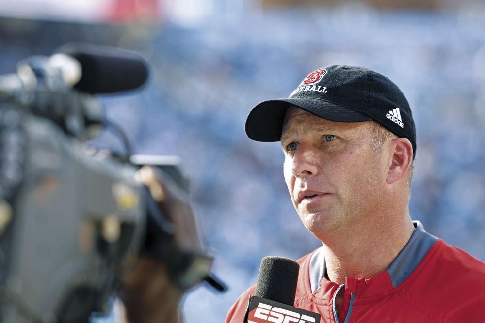Head coach Dave Doeren speaks to the media following NC State&#8217;s victory against UNC on Nov. 25, 2016. The Wolfpack won 28-21.