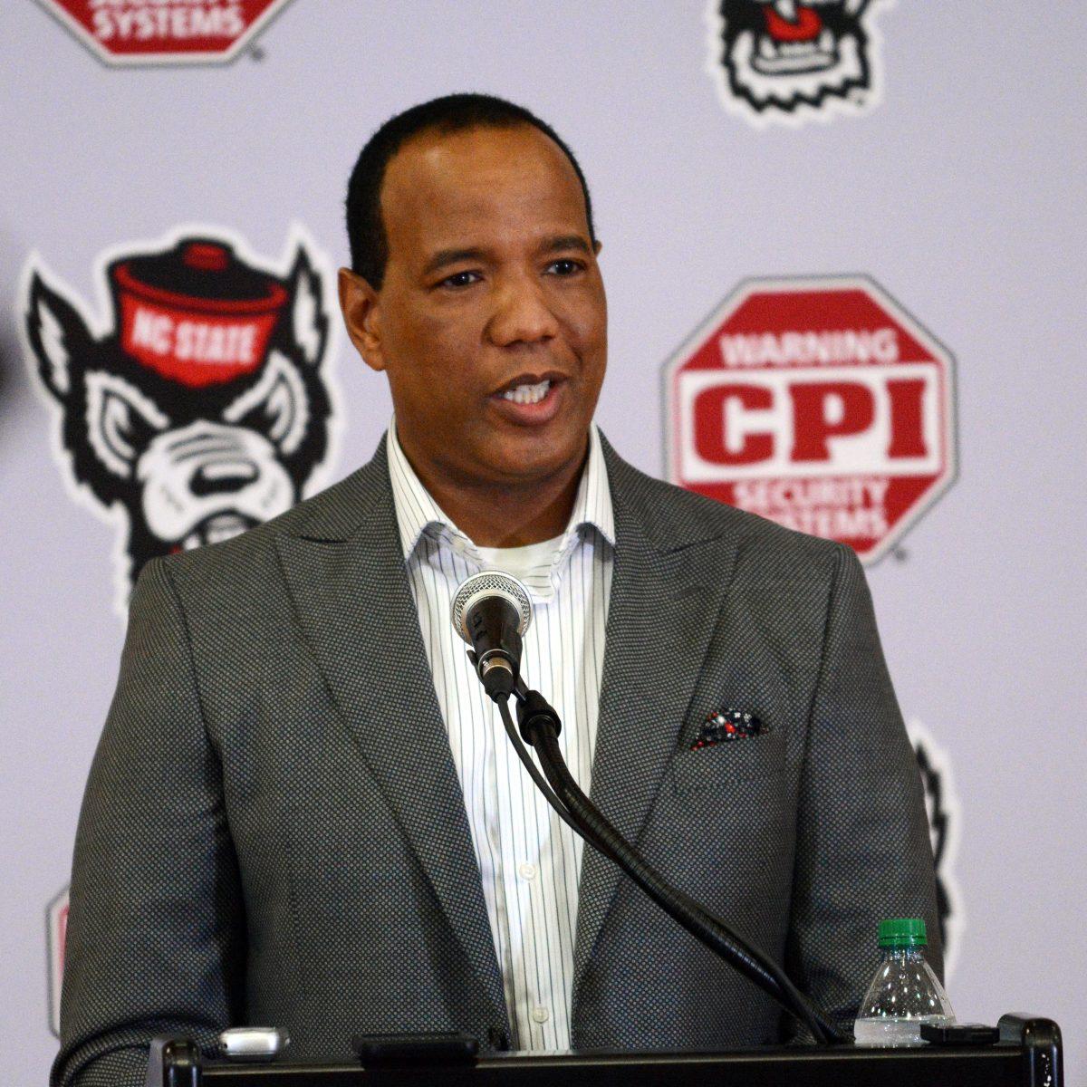 Men&#8217;s basketball head coach Kevin Keatts&#160;speaks to the press at media day on Monday, Sep. 24 at the Dail Basketball Center. Some of the topics Keatts discussed were the team&#8217;s schedule, new assistant coach Roy Roberson&#160;and the addition of 10 new players to the roster.