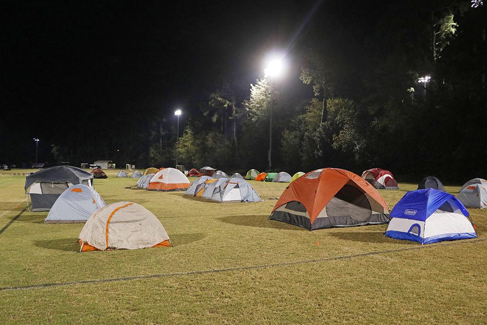 Tents setup on Miller Field for Campout on Friday, Oct. 19, 2018. Campout is an annual event hosted by the Student Government Traditions Department where students spend the night in tents on Miller Field to earn Loyalty Points for basketball games.