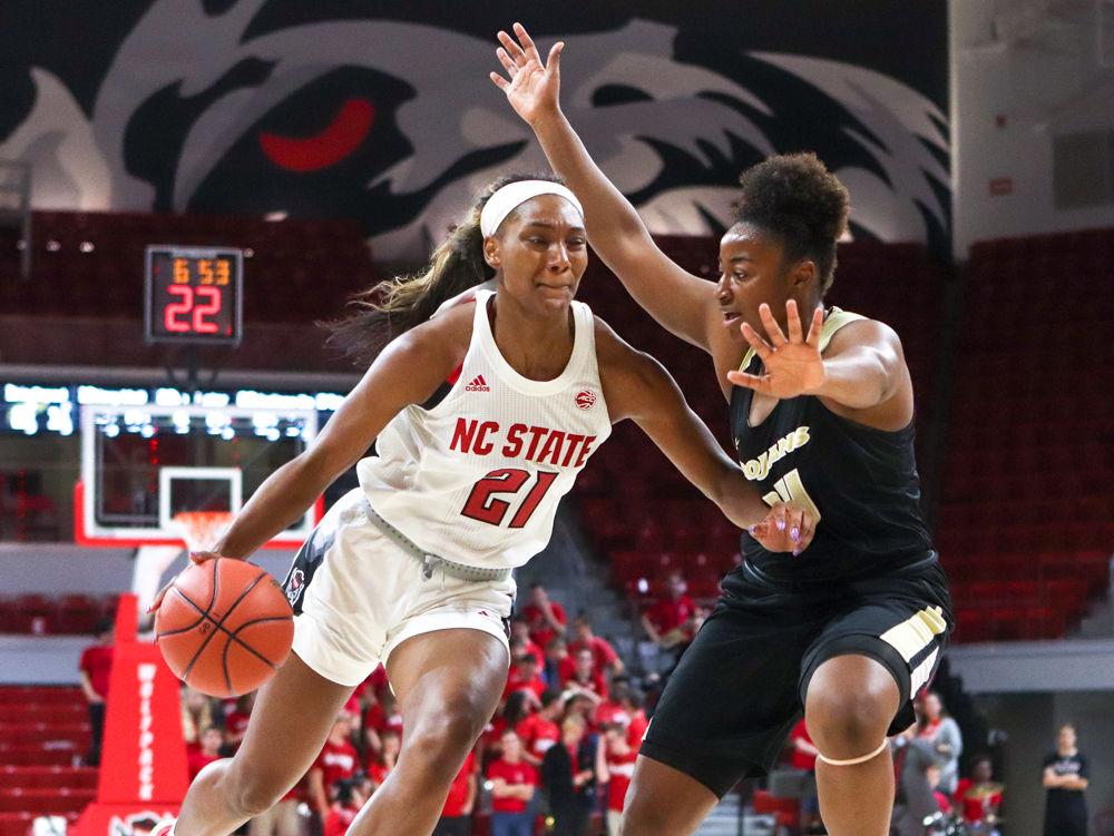 Senior forward DD Rogers pushes toward the paint during their exhibition game in Reynolds Coliseum on Thursday, Nov. 1. The Wolfpack shot 40 percent as they defeated Anderson 83-57.
