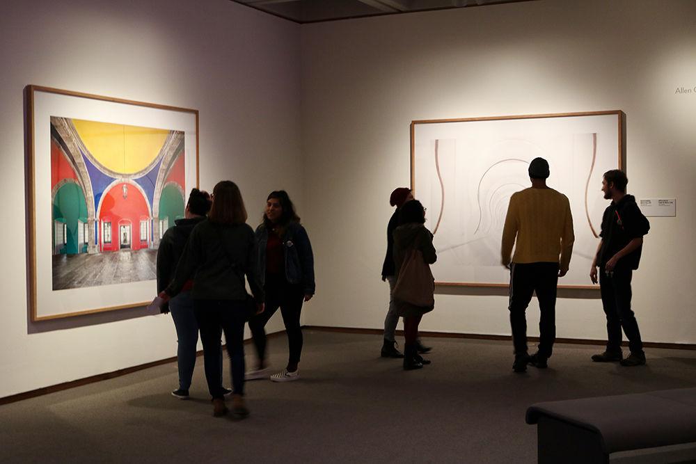Guests view art pieces at the college night event held by the NCMA&#8217;s college advisory panel on Friday, Nov. 16, 2018.