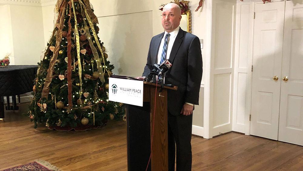 Brian Ralph, president of William Peace University, addresses the media regarding the school's lockdown on Monday, Dec. 3 at William Peace University.&#160;A lockdown at William Peace University was lifted Monday afternoon after it was determined there was no threat to campus.