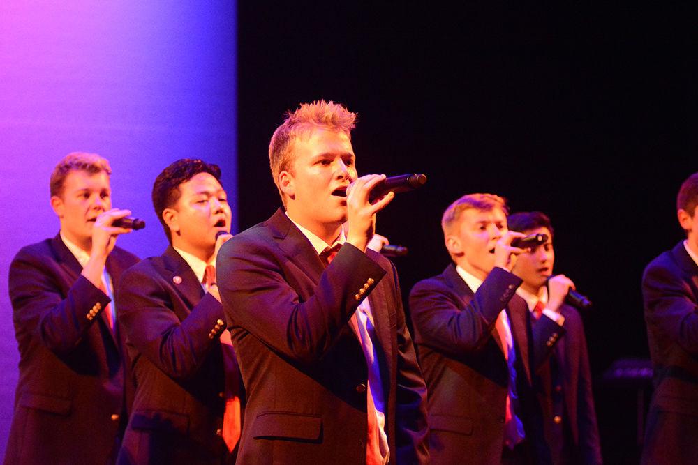 Third year Josh Smith studying biomedical and health sciences engineering performs at the Grains of Times 50th anniversary concert on Saturday, Dec 1, 2018 at Talley Student Union.