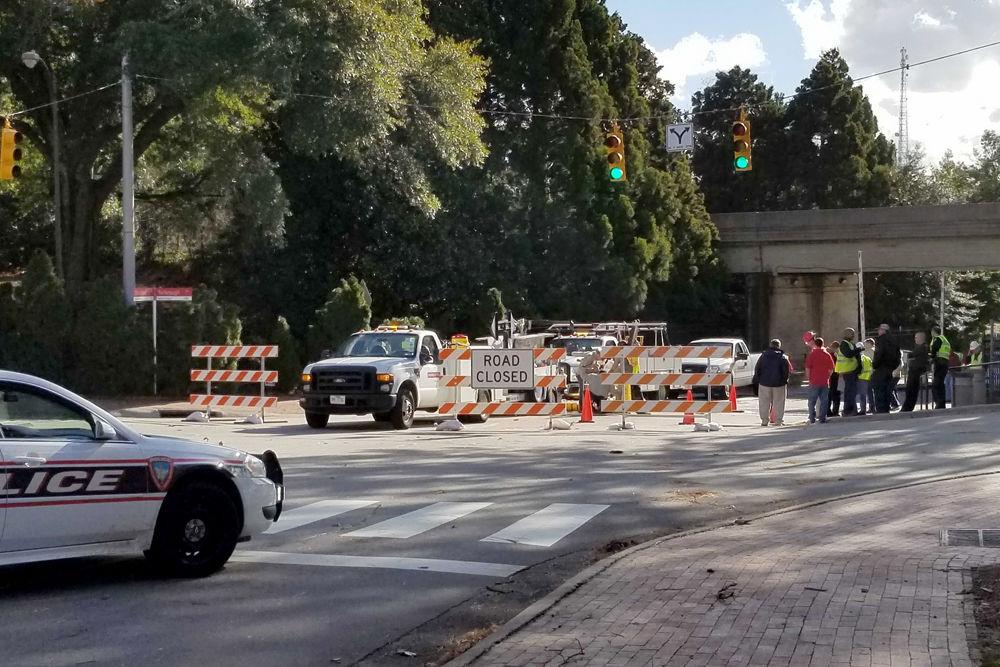 A power outage on campus led to part of Dan Allen Drive being closed for repairs on the electrical grid on Friday, Dec. 21.