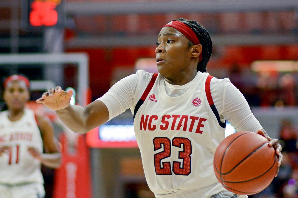 *Editor's note: the preview photo has been replaced.
Redshirt junior guard Grace Hunter drives to the basket against Maine on Saturday, Dec. 15 at Reynolds Coliseum. Hunter recorded 10 points and five assists in the Wolfpack&#8217;s 84-46 win.