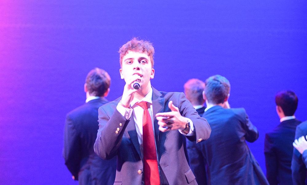 First year Stephen Reish performs at the Grains of Time 50th anniversary concert on Saturday, Dec. 1 at Talley Student Union.
