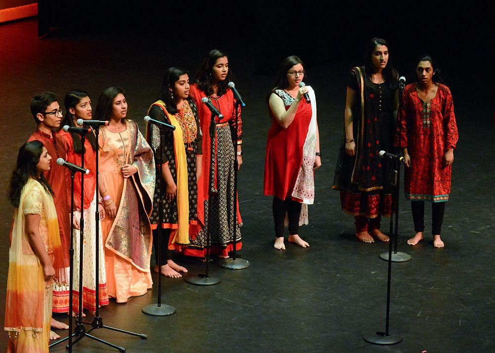 NCSU Jawaani, NC State's South Asian acapella team, performed the Indian National Anthem and another song on Saturday, Jan. 26, 2019 at Stewart Theatre.